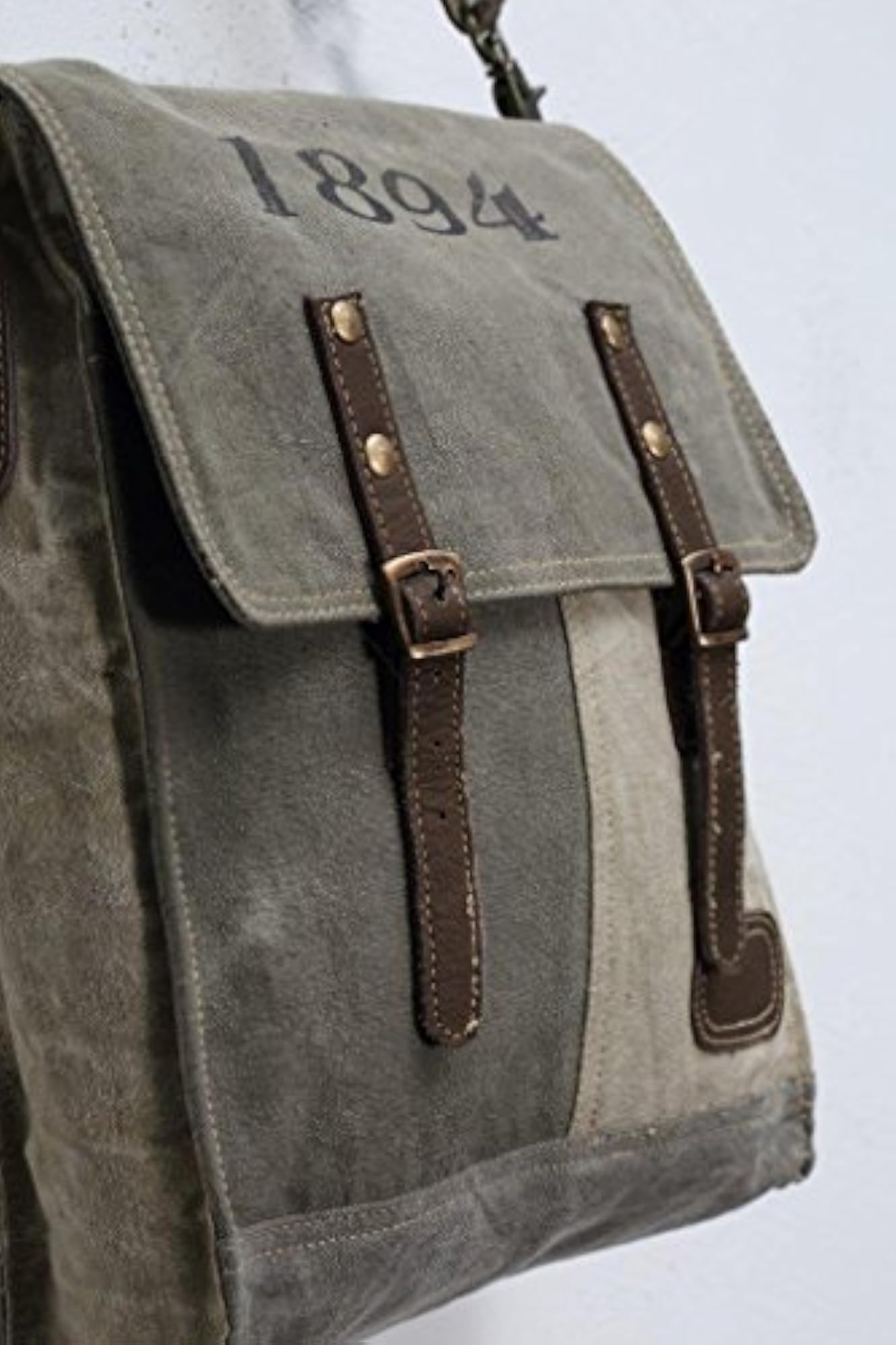 Upcycled Canvas Messenger Bag, Eco-Friendly Design